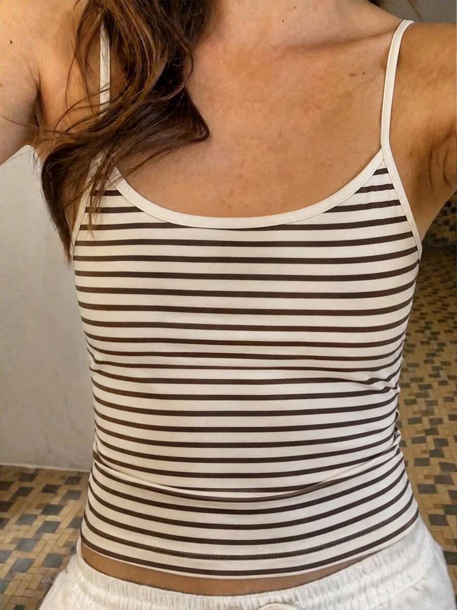 SHEIN 少女休闲简约吊带背心,夏季衬衫 - 彩色 - 查看 1