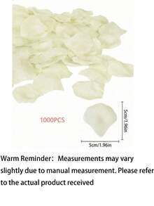 1000/2000pcs Artificial Silk Rose Petals Decor, Black, Suitable For Wedding, Party, Halloween Decoration, Gift Box Filler, Romantic Rose, Proposal And More Occasions - milky white - View 6