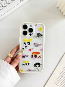 ShellaStory THE POWERPUFF GIRLS X SHEIN 時尚高端印花圖案保護手機殼設計，完美適用 ，可愛時尚且精緻 - 彩色 - 查看 5