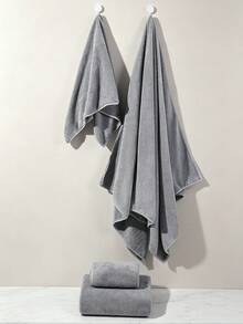 Cirelle 1pc/3pcs Ultra Soft Bath Towel - Super Absorbent & Quick Drying Grey Bath Towels, Thick Plush Hand Towel & Washcloth Set For Bathroom, Gym, Spa - Light Grey - View 4