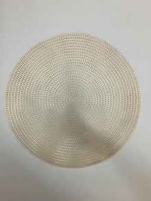 Hotel/Restaurant Round Placemats, PVC Non-Slip Waterproof Table Mats, Gold/Silver Heat Insulation Coasters, Washable, Protect Surface, Suitable For Wedding, Christmas, Party, Home Kitchen Dining Decor - Multicolor - View 10