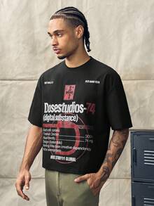 Norleigh Men's Summer Casual Slogan Print T-Shirt,Graphic Tees - Black - View 4