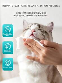 100PCS Pet Care Wipes For Cats Dogs Antibacterial Deodorizing Pure Water Alcohol Free Gentle Clean For Licking Paws Anus Daily Hygiene - View 3