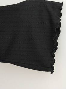 Solflare Pantalones acampanados de talla grande, casuales, versátiles y de unicolor - Negro - Ver 7