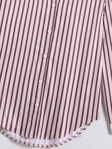 Tween Girl Striped Sun Protection Shirt, Spring/Summer, Korean Style,Holiday,Summer,Travel - Pink - View 6