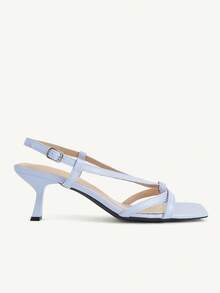 CUCCOO CHICEST Spring And Summer Square Toe Thin-Heeled Sandals Women, Cross-Strapped High-Heeled Sandals, Thin And Tall Vacation Dating Versatile Sandals - Purple - View 2
