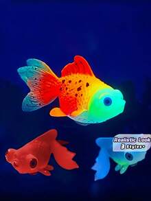 1PC Realistic Artificial Goldfish, Lifelike Dynamic Floating Aquarium Ornament, Colorful Moving Fake Fish Decoration For Fish Tank Home Decor - various - View 1