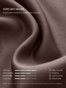GLOWMODE Modest 1件裝 SoftCalm 莫代爾恆亮系列 寬鬆版型 大腿長度 側口袋開衩下擺 連帽長袖 日常休閒穿著 - 摩卡棕 - 查看 6