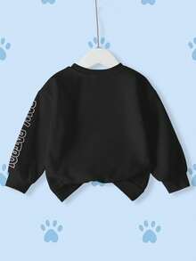 SHEIN | PAW Patrol 小男孩休闲卡通狗印花圆领运动衫，秋季 - 白色 - 查看 2