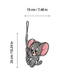 TOM & JERRY X Joivida 1件傑瑞鼠動漫掛巾，柔軟珊瑚絨吸水毛巾，適用於廚房和浴室，送給朋友和家人的禮物，喬遷或週年紀念卡通愛好者禮物 - 灰色 - 查看 3