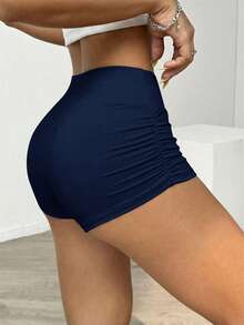 SHEIN EZwear 2件組女款休閒極簡純色百褶騎行短褲，適合夏季騎行、瑜伽運動、秋季短褲，適用日常通勤、聚會、秋冬春夏、聖誕節、新年、感恩節、派對、婚禮、海灘、畢業典禮、優雅、外出、約會、通勤、情人節、優雅、度假、Y2K - 彩色 - 查看 8