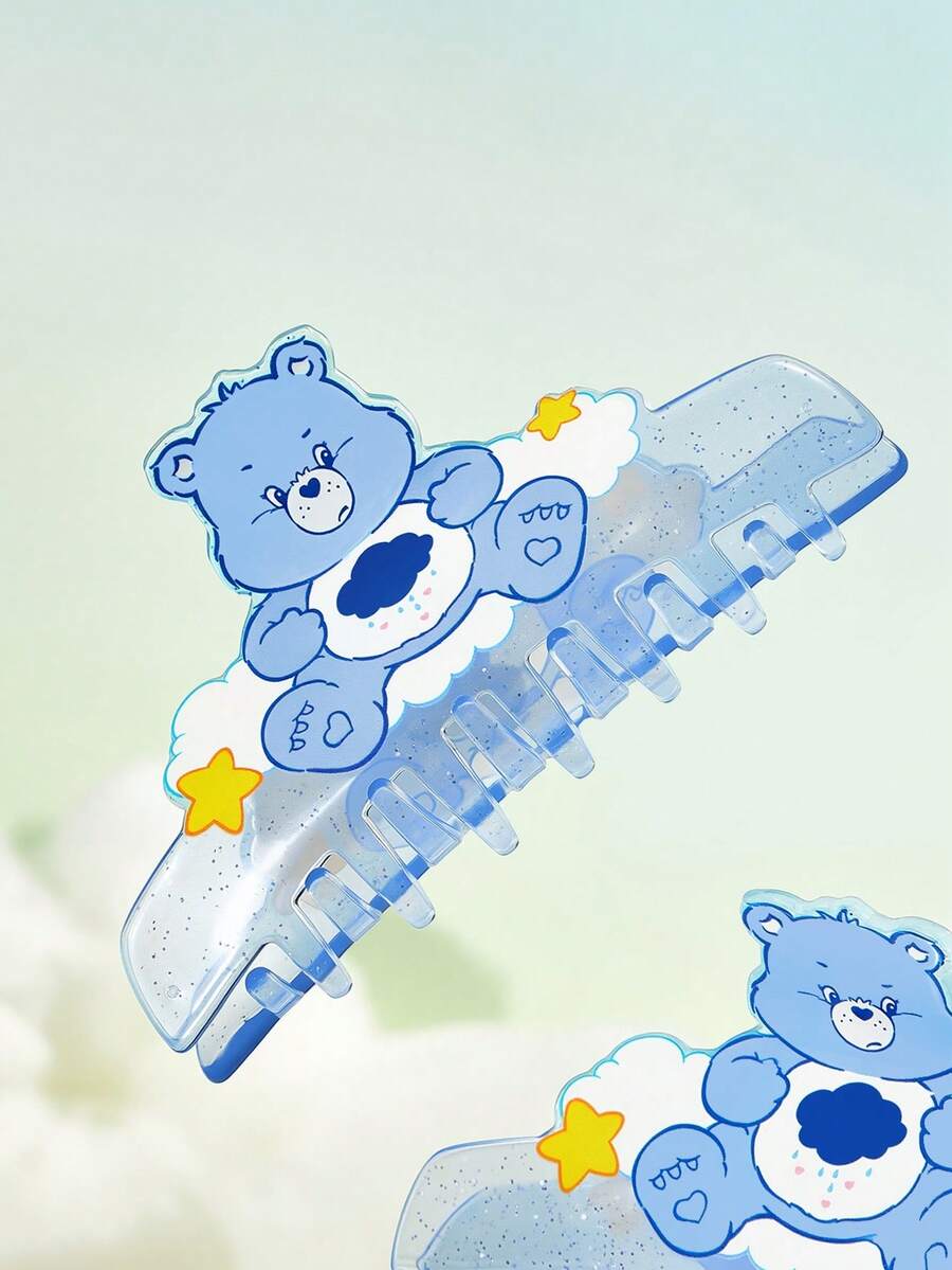 SHEIN X Care Bears 時尚可愛卡通髮夾,適合女孩與女士,居家、沐浴、美容護理、美髮造型完美適用 - 藍色 - 查看 1
