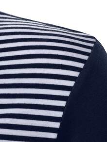 Manfinity Homme Camisa polo de manga corta con bloques de color y rayas para hombre - Multicolor - Ver 3