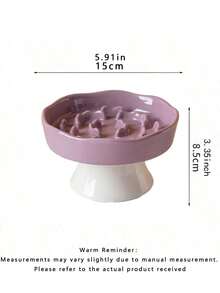 Ceramic Slow Feeder Bowl, Elevated Cat Bowl For Neck Protection, Anti-Tipping, Pet Food Bowl - multicolor - View 2
