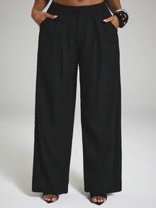 NYA SZN Carmen Pant Wide Leg Trouser Sexy Going Out Date Night Brunch Birthday Party Statement High Waist Black - Black - View 3