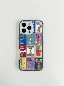 TOM & JERRY X SHEIN 時尚高端印花圖案保護手機殼設計，完美適配 ，可愛時尚且精緻 - 彩色 - 查看 6