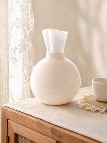Cirelle 1PC/2PCS Nordic Style Spherical Ceramic Tissue Box, Matte Finish Round Ball Paper Dispenser, Dust-Proof Multi-Purpose Desktop Holder, Minimalist Organizer For Living Room Dining Bedroom Kitchen Home Use - Multicolor - View 11