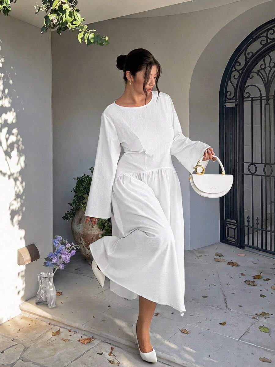 Firerie Damska sukienka casual plus size w stylu minimalistycznym i ...