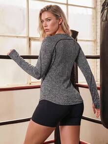 Solea Cove 1pc Seamless Solid Rib-Knit Sports Tank Topworkout Tank Top - Grey - View 3