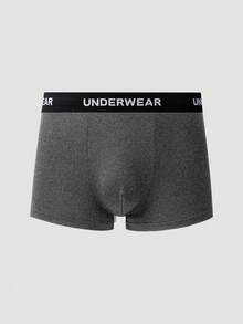 Provexi Provexi 11pcs/Set Men's Solid Color Boxer Briefs With Letter Waistband - Dark Grey - View 4