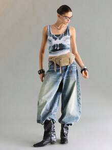 Viva Strut 女款復古鉚釘麂皮腰包/胸包，時尚個性簡約百搭，街頭甜酷女孩Y2K風格，適合日常與購物 - 卡其色麂皮絨 - 查看 10