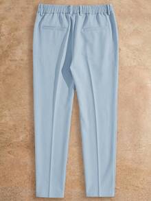 EASEVO Men's Plus Size Solid Color Straight Leg Casual Dress Pants With Pockets - Baby Blue - View 2