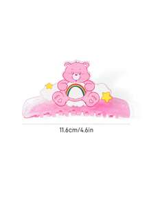 SHEIN X Care Bears 時尚可愛卡通髮夾，適合女孩與女士，居家、沐浴、美容護理、美髮造型完美適用 - 粉色 - 查看 3