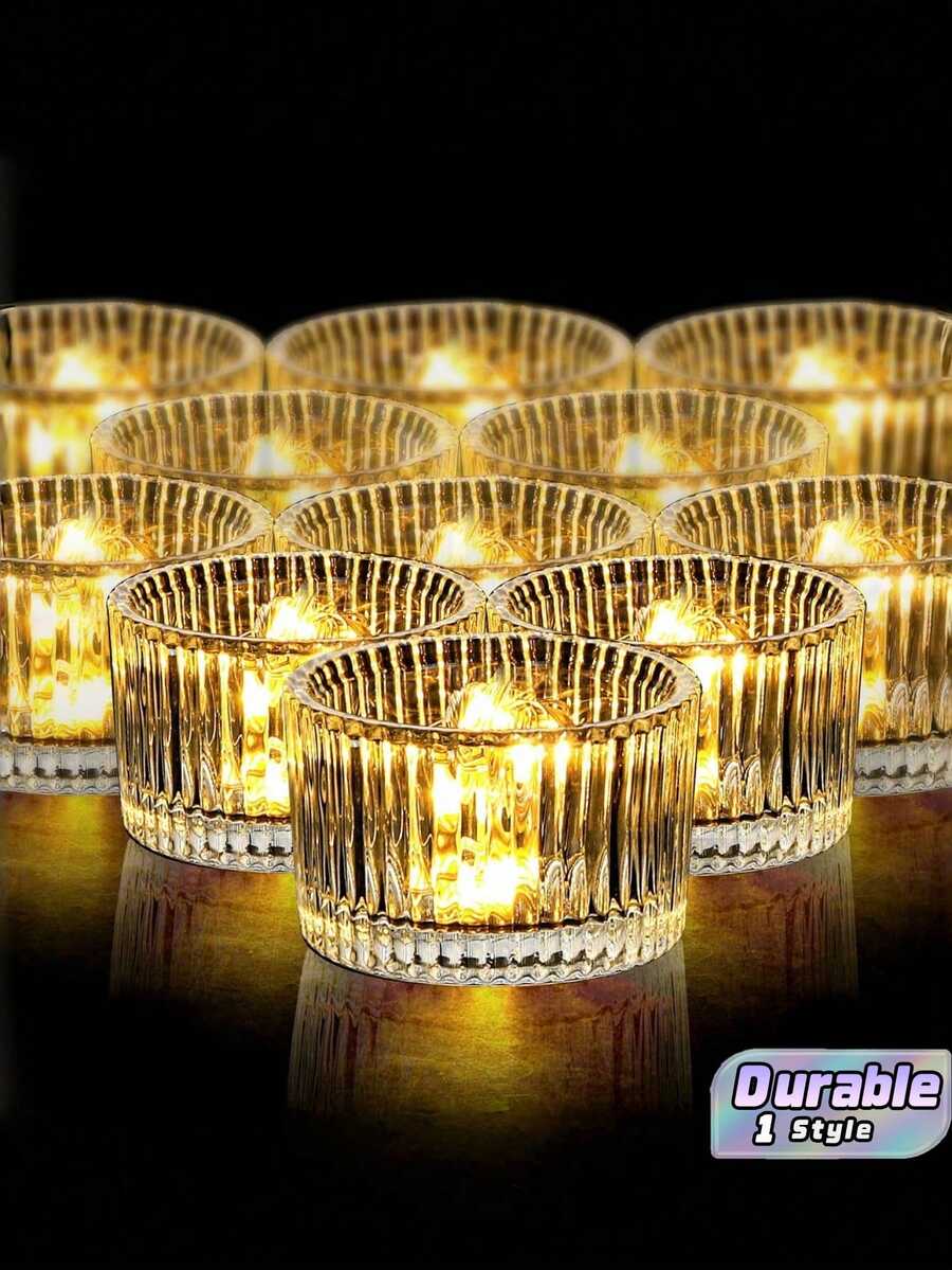 Mini Glass Candle Holder Set - multicolor - View 1