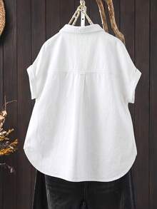 EMERY ROSE EMERY ROSE Women's Summer Casual White Denim Top - White - View 2