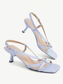 CUCCOO CHICEST Spring And Summer Square Toe Thin-Heeled Sandals Women, Cross-Strapped High-Heeled Sandals, Thin And Tall Vacation Dating Versatile Sandals - Purple - View 5