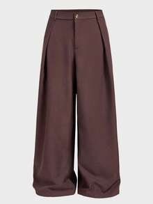 EASEVO Men's Plus Size Solid Color Casual Versatile Everyday Travel Pants - Coffee Brown - View 3