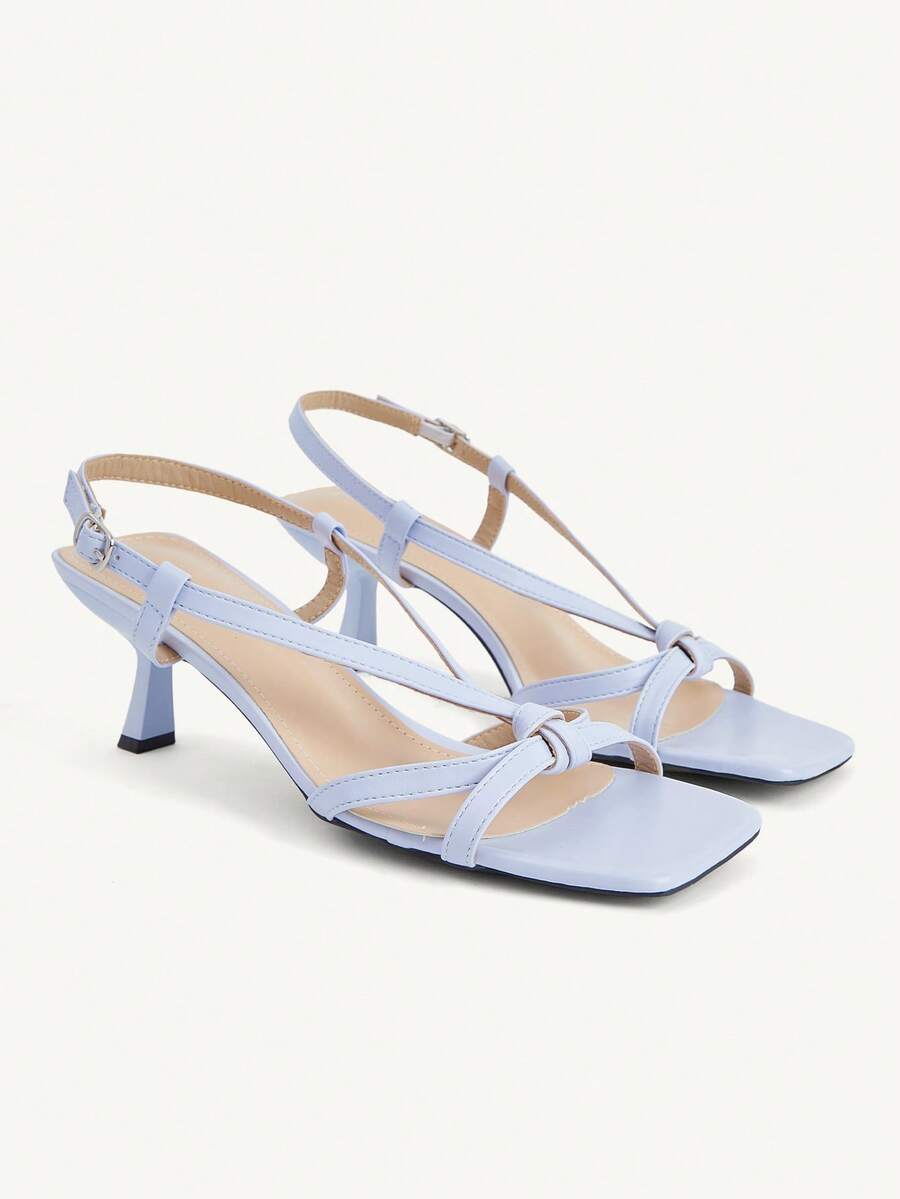 CUCCOO CHICEST Spring And Summer Square Toe Thin-Heeled Sandals Women, Cross-Strapped High-Heeled Sandals, Thin And Tall Vacation Dating Versatile Sandals - Purple - View 1