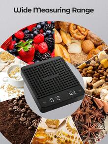 Teckwe Rechargeable Coffee Scale With Timer, High Precision 0.1g (0.3g–3kg) Kitchen Food Scale With Tare Function, Gram/Ounce Conversion, Perfect For Pour-Over, Drip & Espresso Coffee, For Household & Cafe Use - Black - View 4
