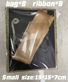 2/8 黑色禮品袋附手柄與賀卡,大號禮品袋,包含 4 個禮品袋和 2 張賀卡,適用於生日派對、婚禮、情人節和節日派對 - 黑色 - 查看 11
