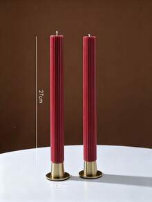 Cirelle 1 buah Lilin Taper Bergaris Aneka Warna, Lilin Makan Malam Tinggi Elegan Beralur untuk Pernikahan, Pesta, Ulang Tahun & Dekorasi Meja Rumah yang Estetis - Beraneka warna - View 9
