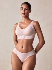 Veilyse EssElegance Sports Bra, Wireless, Comfortable, Breathable, Lift, Spring/Summer & All Season, Sexy, Front Closure, Camisole - Apricot - View 9