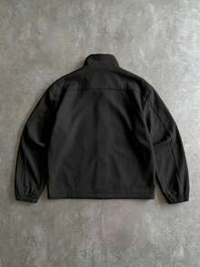 PAVTROS Men's Frog Patch Design Letter Print Casual Jacket - Black - View 2