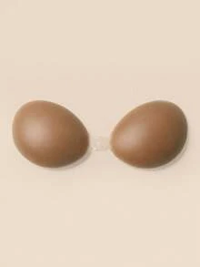 SHEIN 加厚小乳貼，適合婚禮攝影，聚攏隱形胸罩，防下垂細肩帶矽膠胸墊 - 咖啡棕 - 查看 4