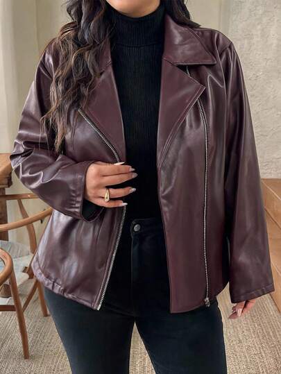 SHEIN Frenchy Plus Size Autumn Fashion Commuter Jacket Casual Office Business Work Jacket Women Fall/Winter Casual Daily Going Out Jacket For Women Brunch Outfits