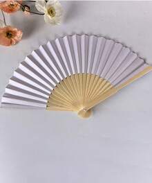 Foldable Paper Hand Fan-A Versatile, Solid-Colored Folding Fan Suitable For Home Use And Performance Props; A Modern-Style Folding Fan For Summer. - Multicolor - View 3