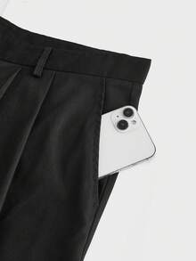 EASEVO Men's Plus Size Fashionable Versatile Solid Color Pants - Black - View 8