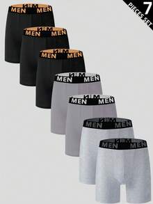 SHEIN Men's Letter Print Colorblock Casual Daily Boxer Briefs 7pcs/Pack - Multicolor - View 1