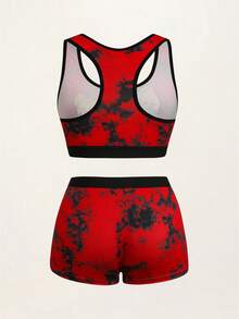 TOM & JERRY X SHEIN Women's Cartoon Print Lingerie Set - Red - View 2