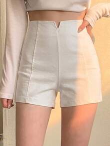 DAZY Women's Solid Color Casual Versatile Daily Shorts - White - View 6