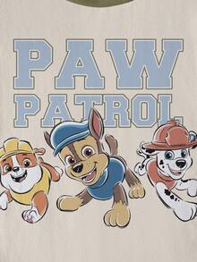 SHEIN | PAW Patrol 男童撞色卡通字母印花T恤 - 白色 - 查看 4