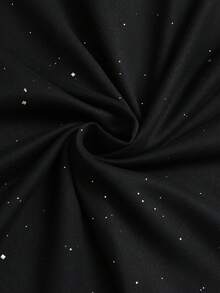 Sweetra Sexy Backless Halter Neck Tie-Up Fitted Sequin Dress - Black - View 6