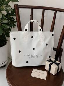 20 Pack Thickened Plastic Gift Tote Bag, Valentine's Day Party Gift Bag, Pink Simple Style Gift Bag, Light And Easy To Carry, Pink And White Dot Pattern, Suitable For Wedding, Shopping, Birthday Gift And Party Prize Bag - White - View 6