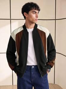 Chillumni Men's Zip-Up Two Tone Casual Daily Fashionable Jacket - Multicolor - View 1