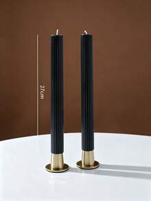 Cirelle 1 buah Lilin Taper Bergaris Aneka Warna, Lilin Makan Malam Tinggi Elegan Beralur untuk Pernikahan, Pesta, Ulang Tahun & Dekorasi Meja Rumah yang Estetis - Beraneka warna - View 8