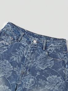 GlowEve Women's Casual Jacquard Straight Leg Jeans - Blue - View 5